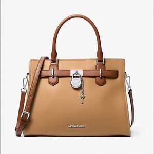 Michael Kors Hamilton Medium Color-Block Leather Satchel